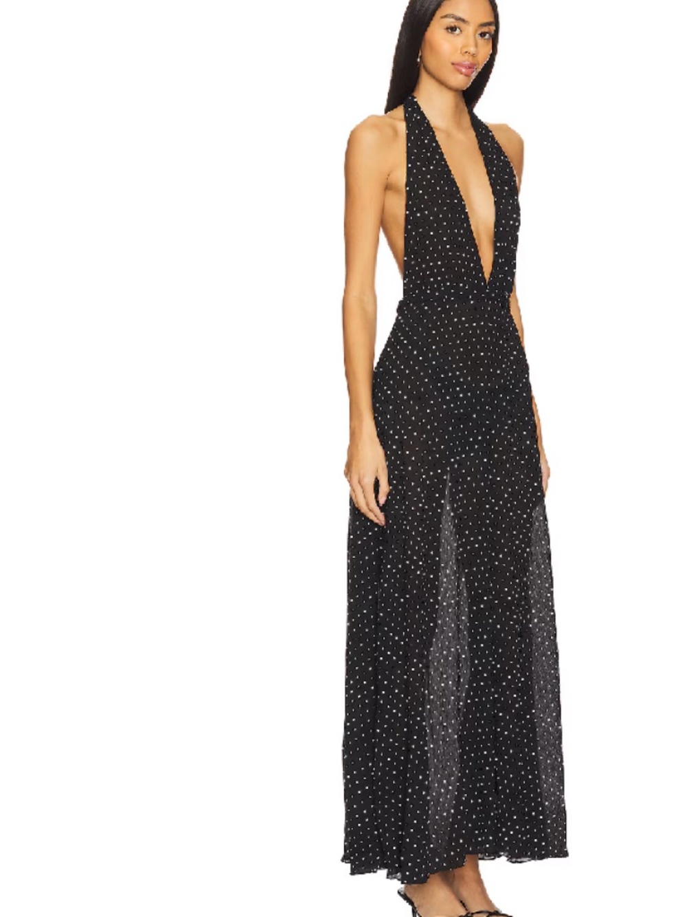 Lioness District Maxi Dress (Onyx Polka Dot Size Medium)